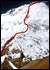 Map of the climbing route