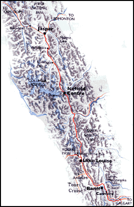 banff & jasper map