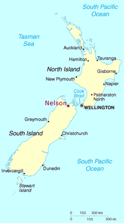 map of New Zealand