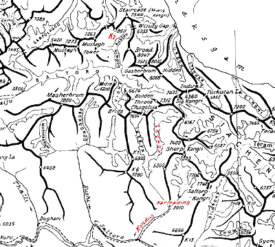 Map of Karakoram