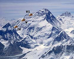 Click for Upper Camps on Everest North Ridge
