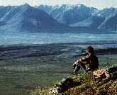 Hiker and Mountain Range