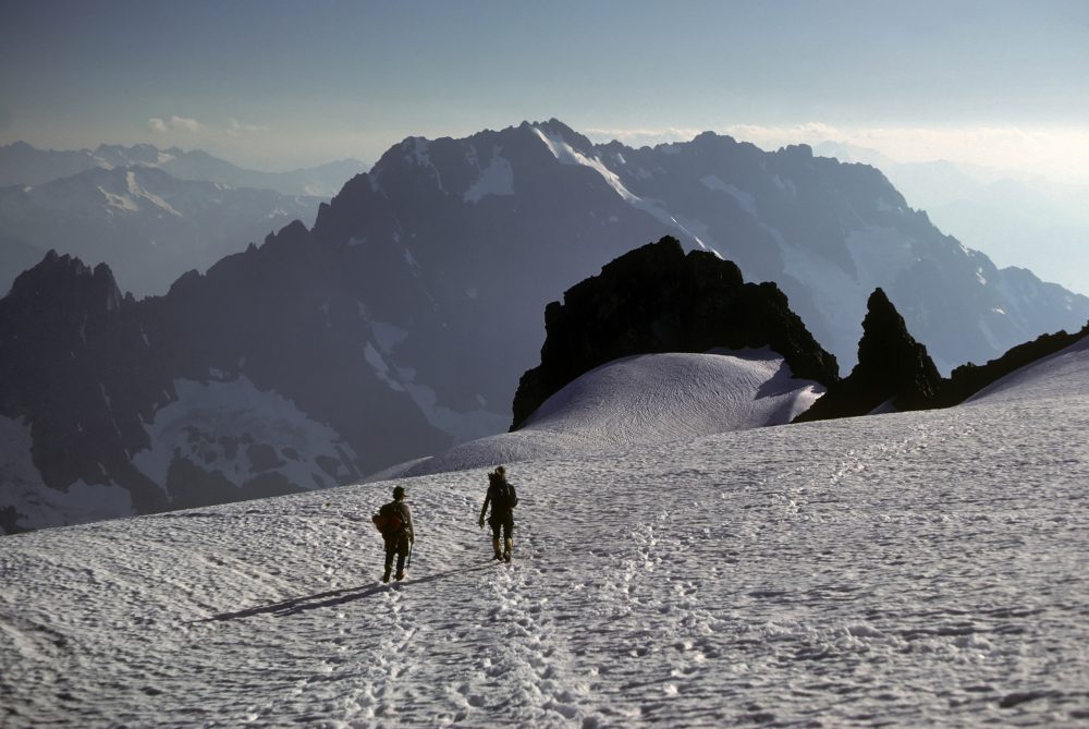 Climbers Descending From Sahale Peak
